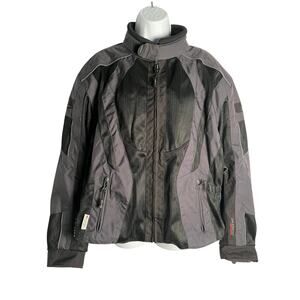 Olympia Moto Sports Mesh Tech Jacket Women’s Large Black Gray Motorcycle Gear